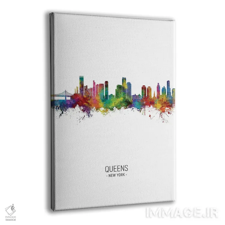 تابلو دکوراتیو نمای پرتره خط افق کویینز نیویورک اثر مایکل تامپست - نمای پرسپکتیو محصول