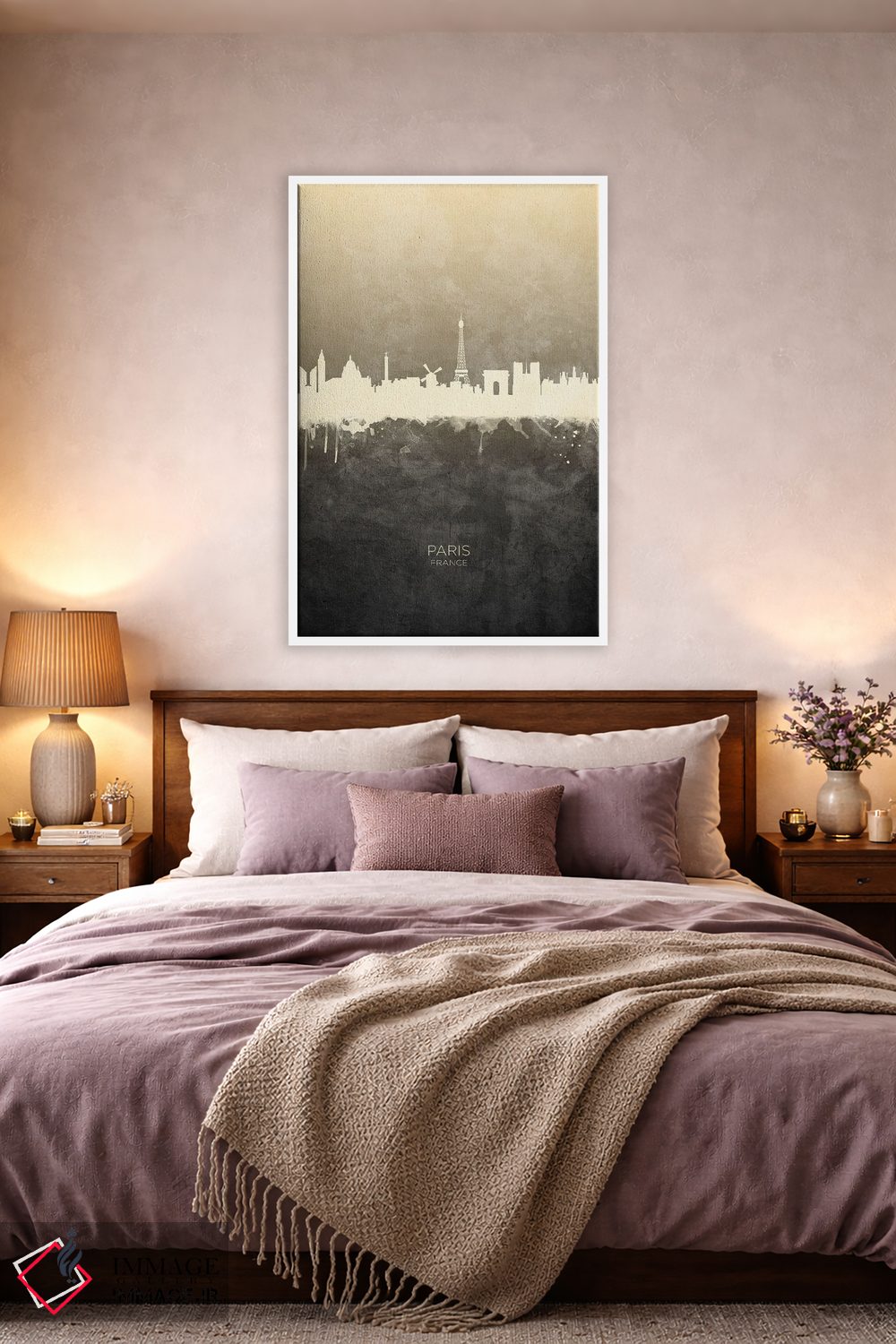 تابلو دکوراتیو خط افق پاریس فرانسه با رنگ تاپ اثر مایکل تامپست - D1W