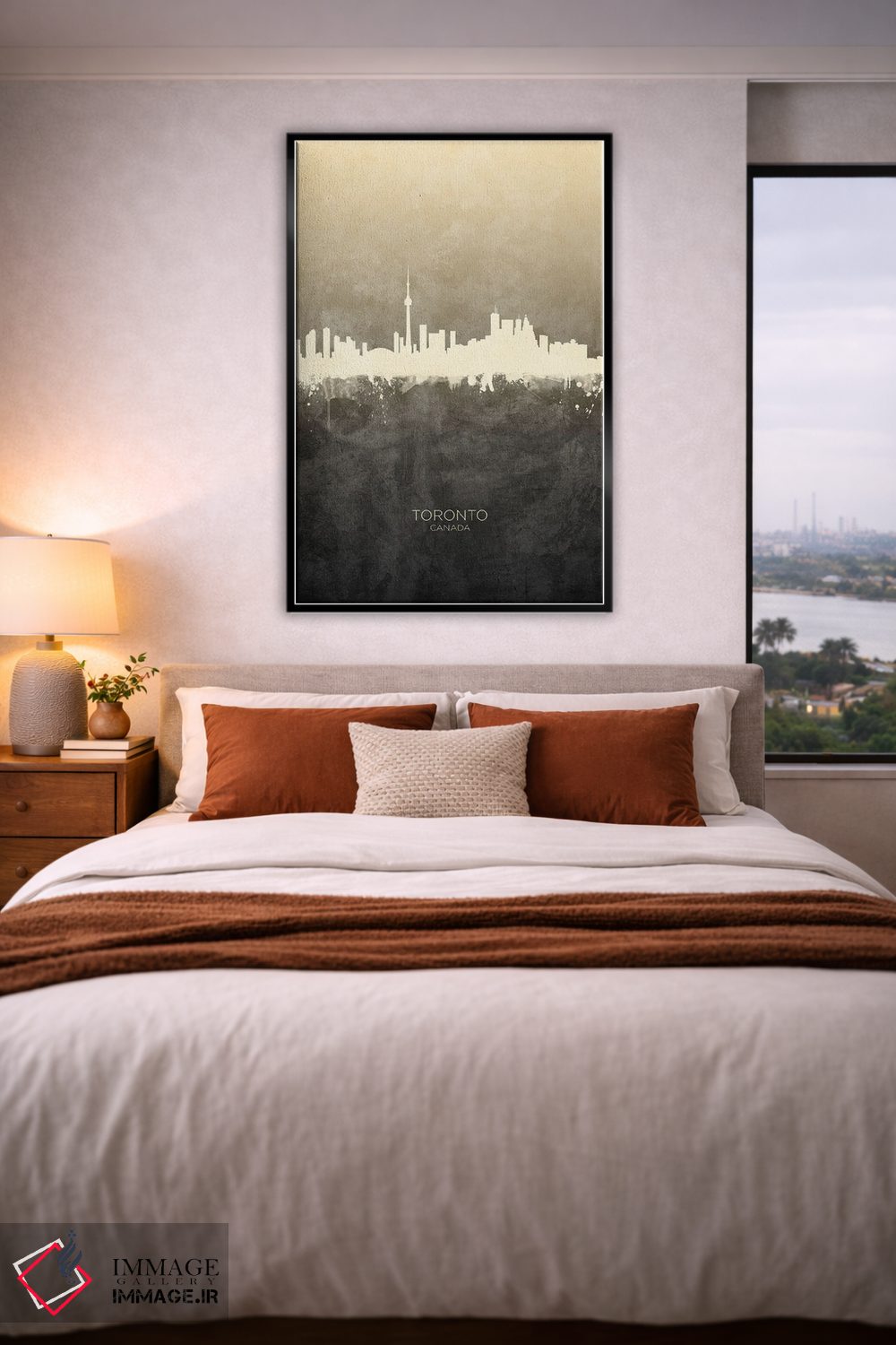 تابلو دکوراتیو خط افق تورنتو کانادا با رنگ تاپ اثر مایکل تامپست - D5B