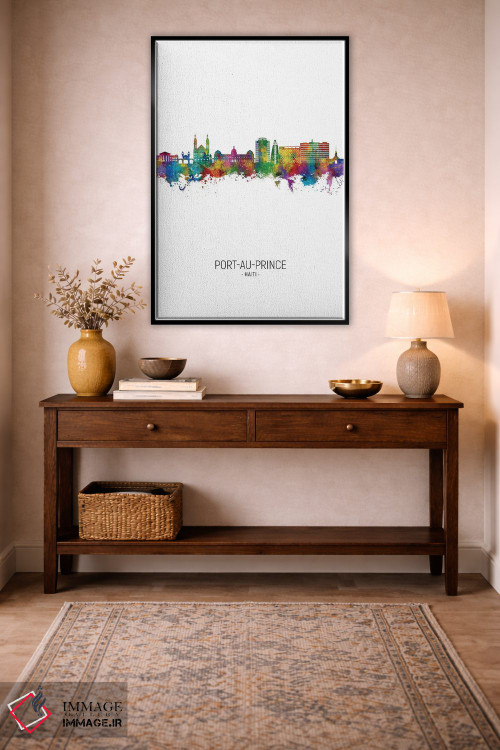 تابلو دکوراتیو نمای پرتره خط افق پورت-او-پرنس هائیتی اثر مایکل تامپست - D4B