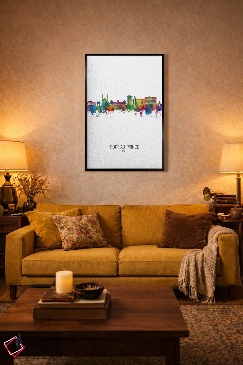 تابلو دکوراتیو نمای پرتره خط افق پورت-او-پرنس هائیتی اثر مایکل تامپست - D3B