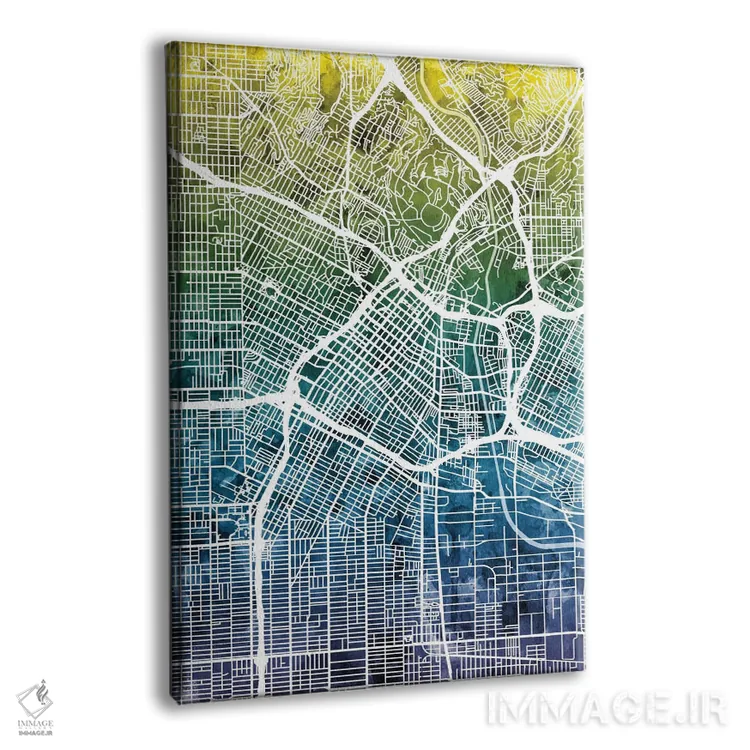 تابلو انتزاعی California, USA,نقشه شیب رنگ لس آنجلس، کالیفرنیا، آمریکا اثر مایکل تامپست - نمای پرسپکتیو محصول