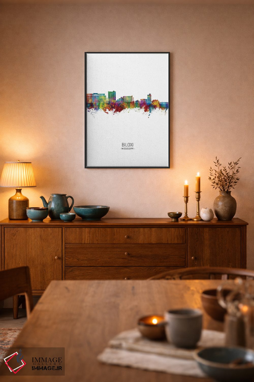 تابلو دکوراتیو نمای پرتره خط افق بیلاکسی می سی سی پی اثر مایکل تامپست - D6B