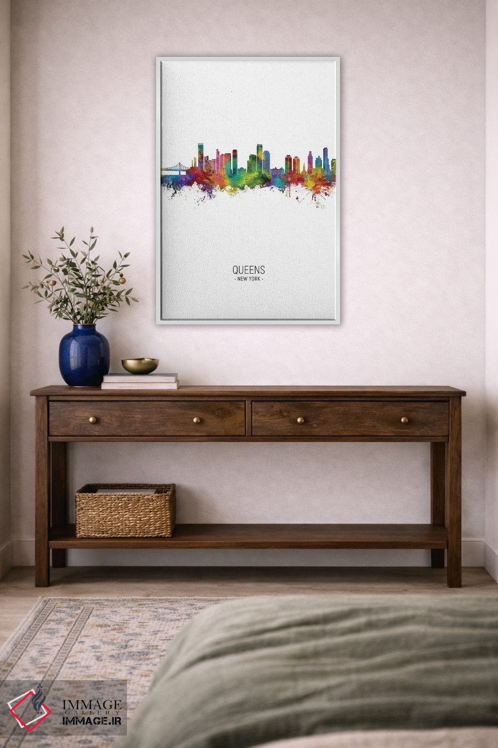 تابلو دکوراتیو نمای پرتره خط افق کویینز نیویورک اثر مایکل تامپست - D4W