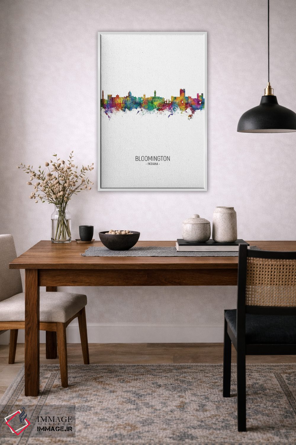 تابلو دکوراتیو نمای پرتره خط افق بلومینگتون ایندیانا اثر مایکل تامپست - D3W