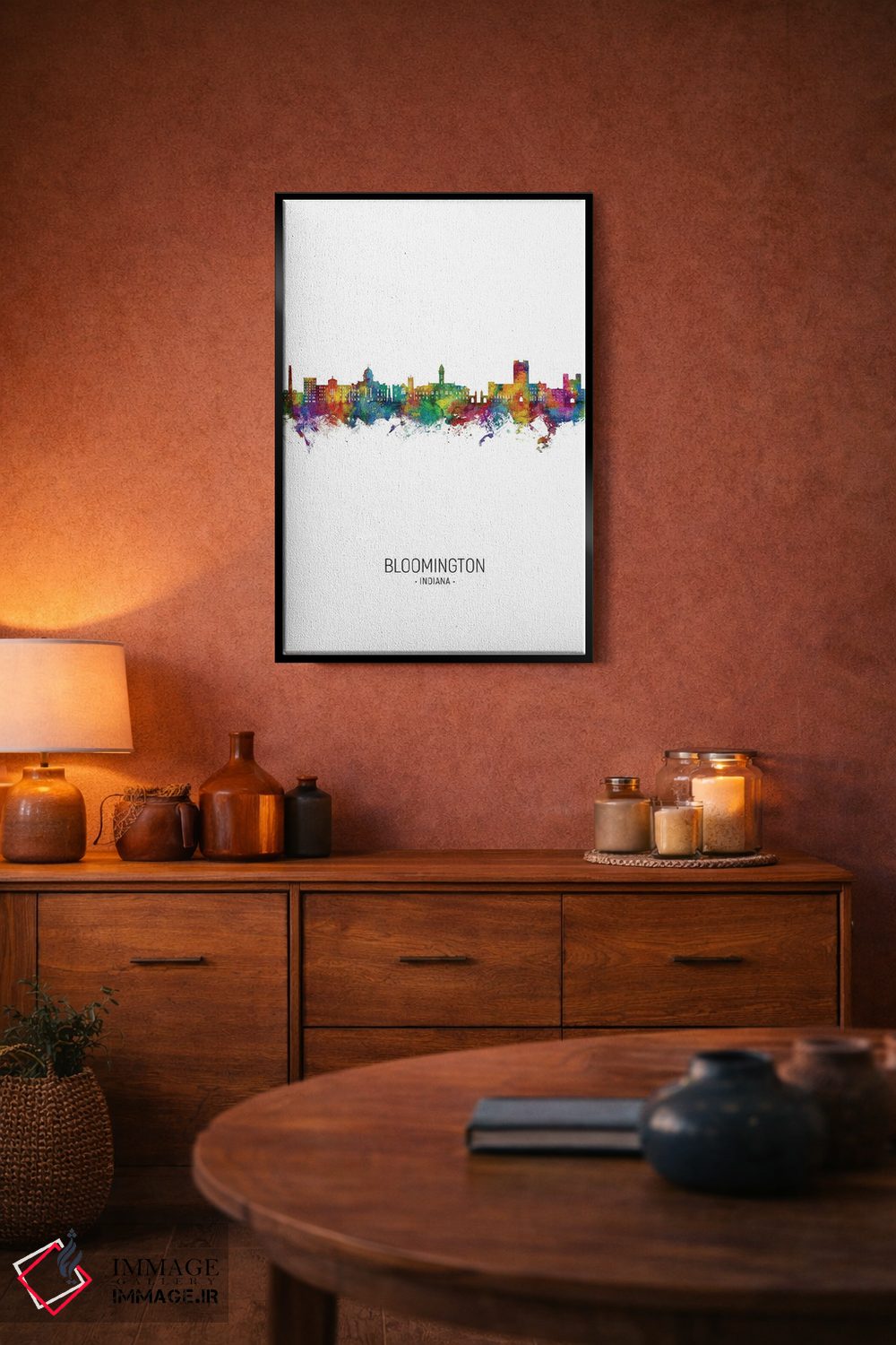 تابلو دکوراتیو نمای پرتره خط افق بلومینگتون ایندیانا اثر مایکل تامپست - D5B