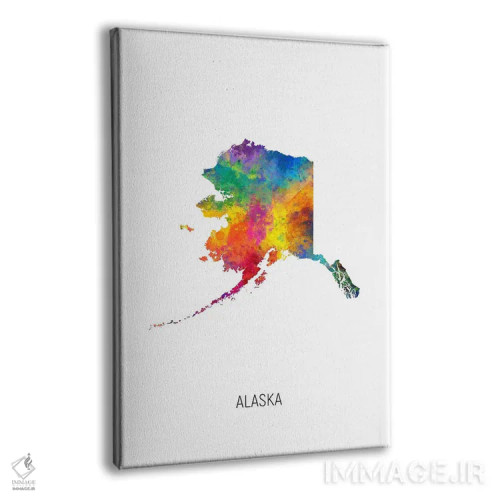 تابلو دکوراتیو نقشه آلاسکا اثر مایکل تامپست - نمای پرسپکتیو محصول