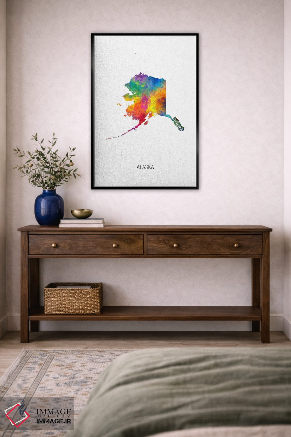 تابلو دکوراتیو نقشه آلاسکا اثر مایکل تامپست - D4B