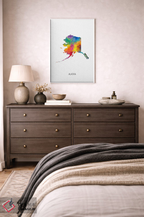 تابلو دکوراتیو نقشه آلاسکا اثر مایکل تامپست - D2W