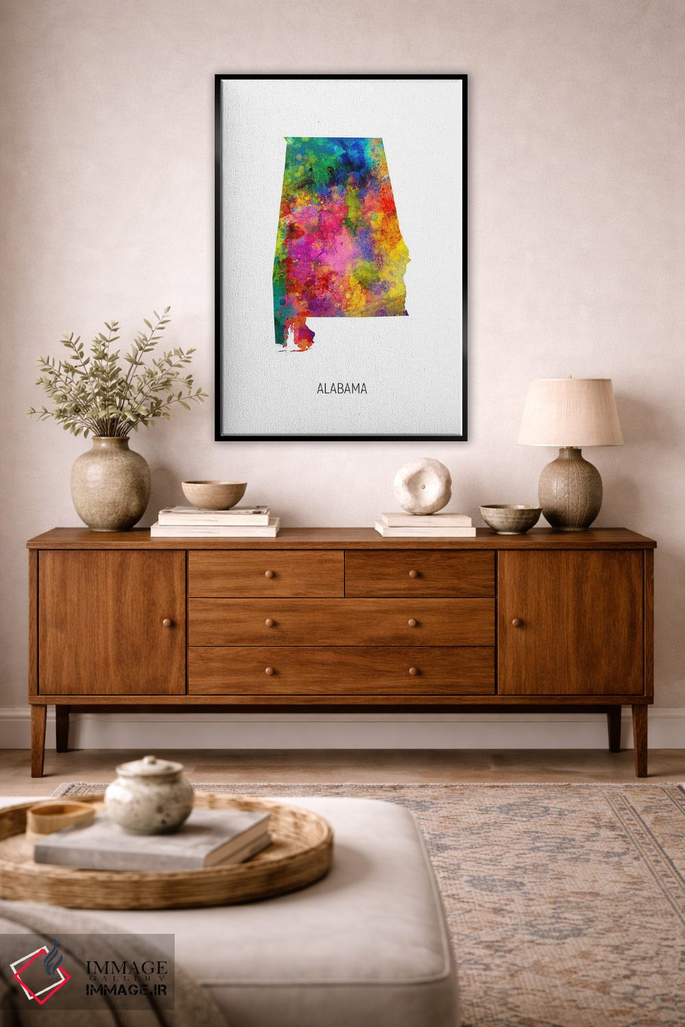 تابلو دکوراتیو نقشه آلاباما اثر مایکل تامپست - D4B
