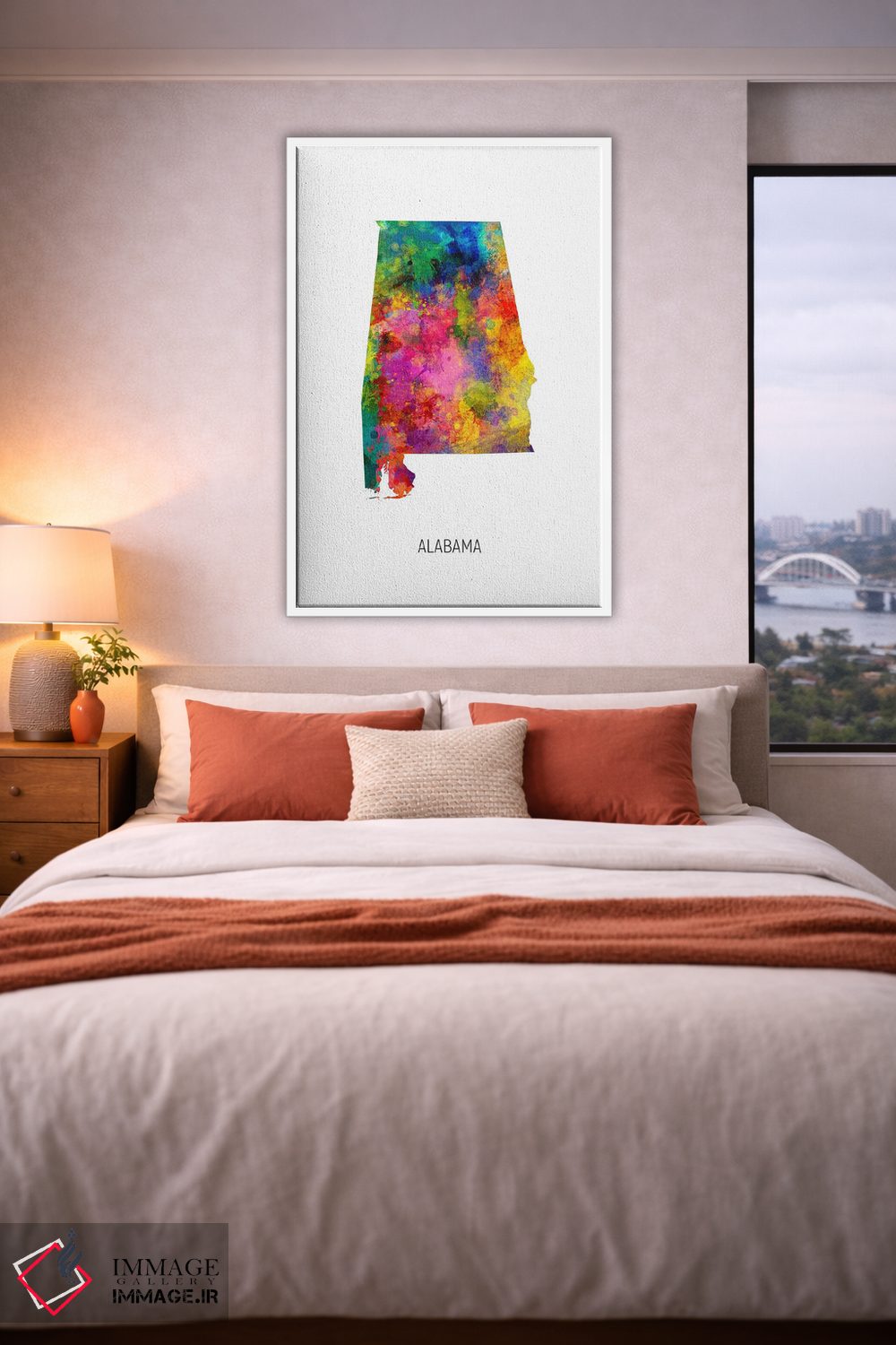 تابلو دکوراتیو نقشه آلاباما اثر مایکل تامپست - D3W