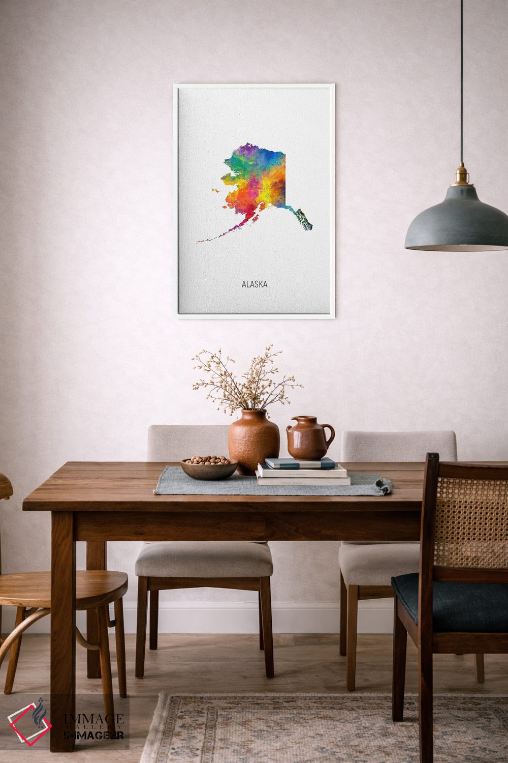 تابلو دکوراتیو نقشه آلاسکا اثر مایکل تامپست - D5W