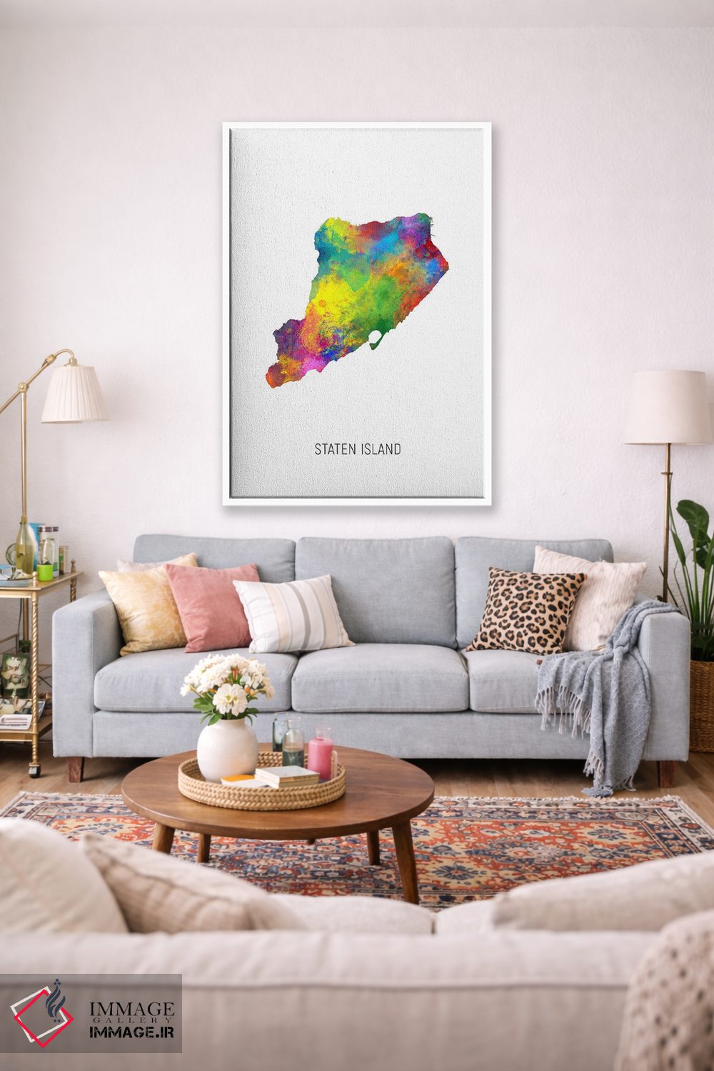 تابلو دکوراتیو نقشه استتن آیلند اثر مایکل تامپست - D1W
