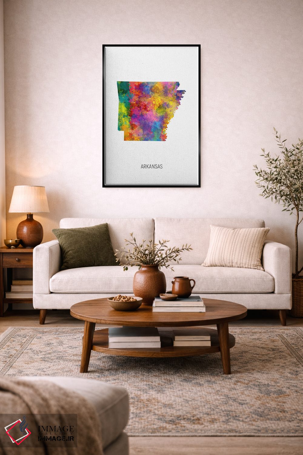 تابلو دکوراتیو نقشه آرکانزاس اثر مایکل تامپست - D3B