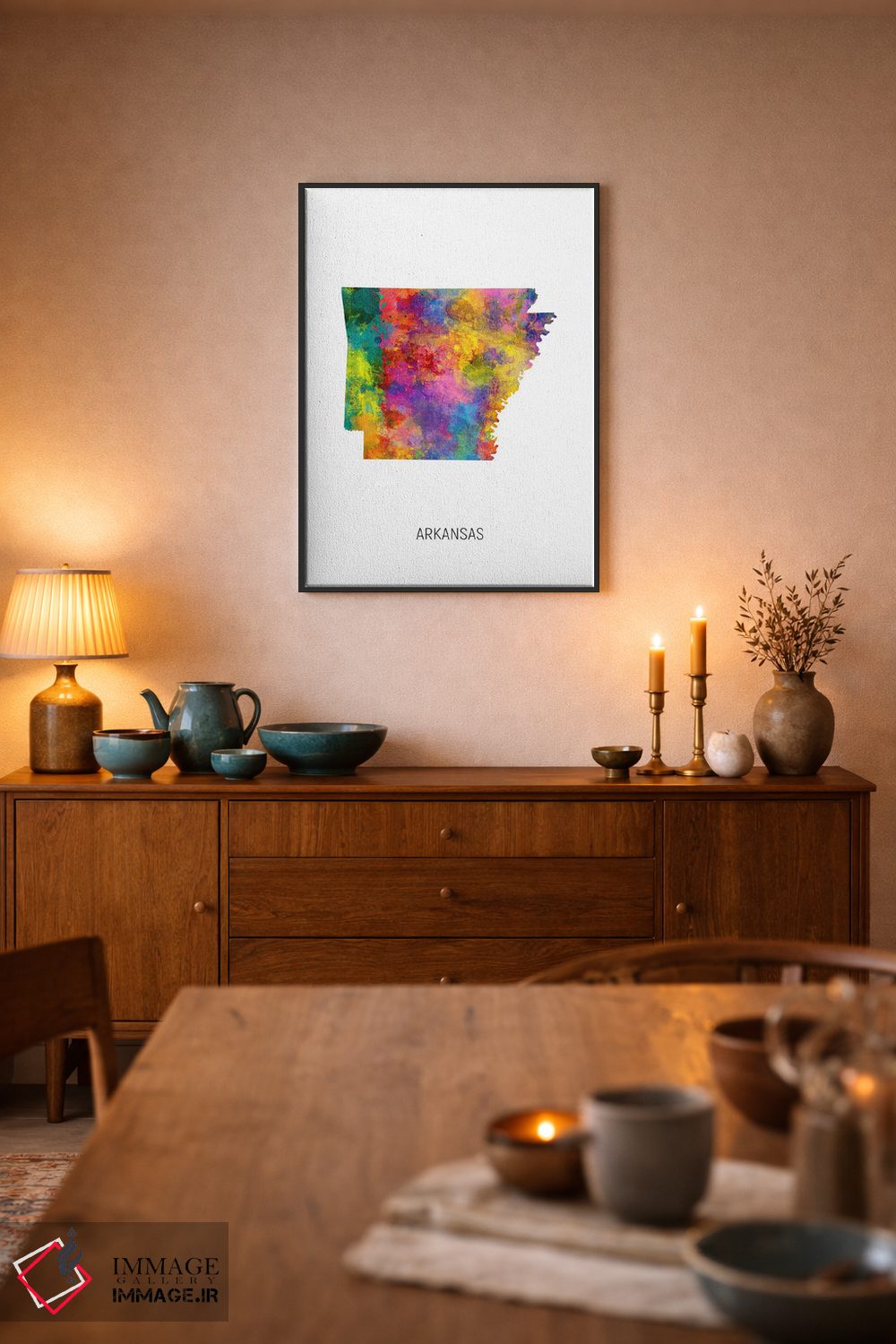 تابلو دکوراتیو نقشه آرکانزاس اثر مایکل تامپست - D6B