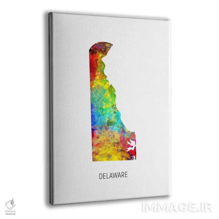 تابلو دکوراتیو نقشه دلاور اثر مایکل تامپست - نمای پرسپکتیو محصول