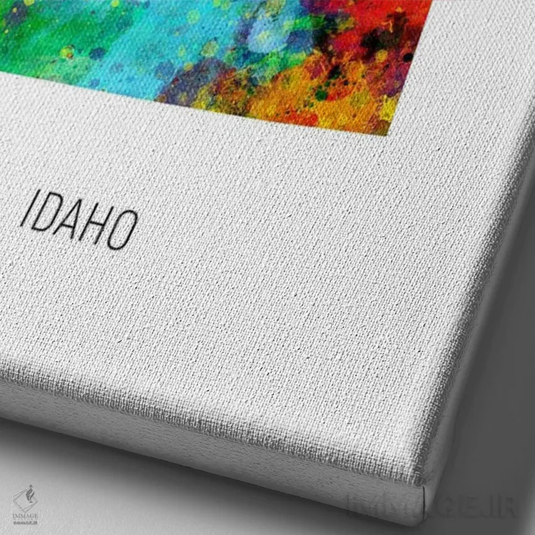 تابلو دکوراتیو نقشه آیداهو اثر مایکل تامپست - نمای نزدیک بافت بوم