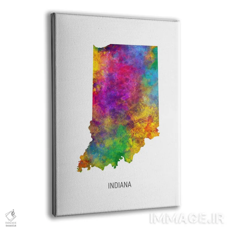 تابلو دکوراتیو نقشه ایندیانا اثر مایکل تامپست - نمای پرسپکتیو محصول