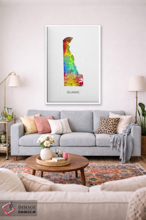 تابلو دکوراتیو نقشه دلاور اثر مایکل تامپست - D1W