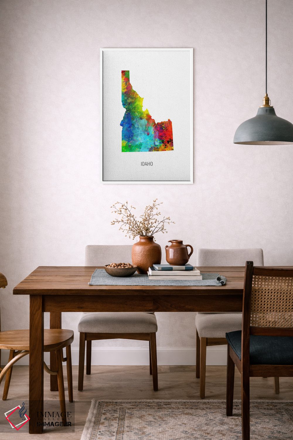 تابلو دکوراتیو نقشه آیداهو اثر مایکل تامپست - D5W