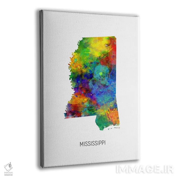 تابلو دکوراتیو نقشه میسی سی پی اثر مایکل تامپست - نمای پرسپکتیو محصول