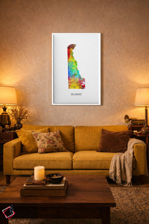 تابلو دکوراتیو نقشه دلاور اثر مایکل تامپست - D2W