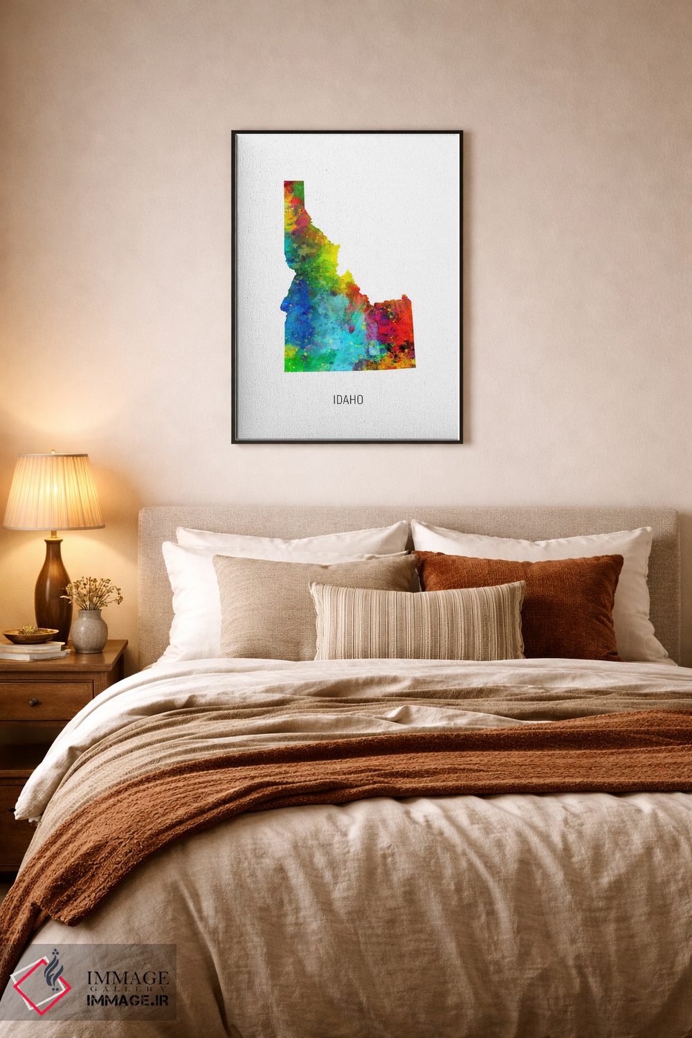 تابلو دکوراتیو نقشه آیداهو اثر مایکل تامپست - D6B