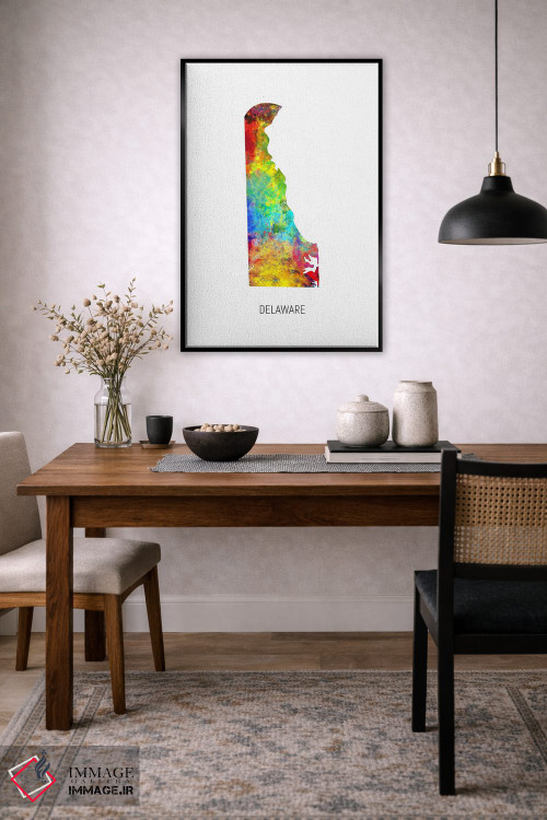 تابلو دکوراتیو نقشه دلاور اثر مایکل تامپست - D5B