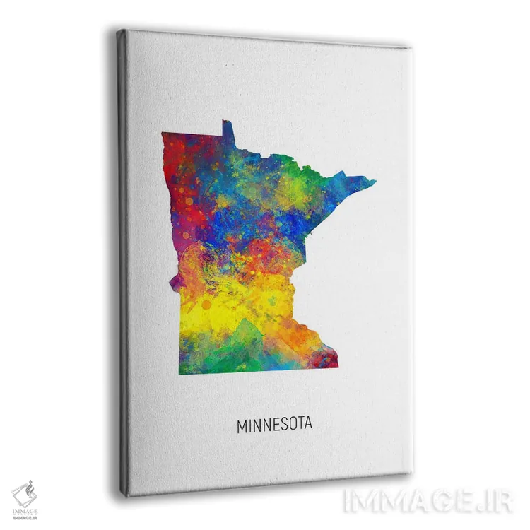 تابلو دکوراتیو نقشه مینه سوتا اثر مایکل تامپست - نمای پرسپکتیو محصول