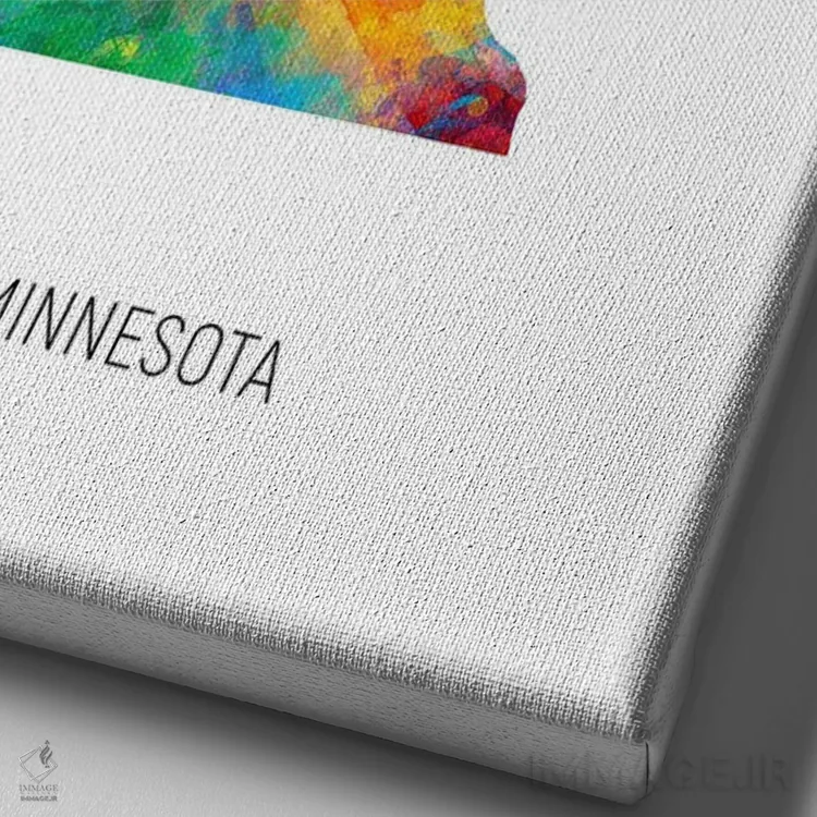 تابلو دکوراتیو نقشه مینه سوتا اثر مایکل تامپست - نمای نزدیک بافت بوم