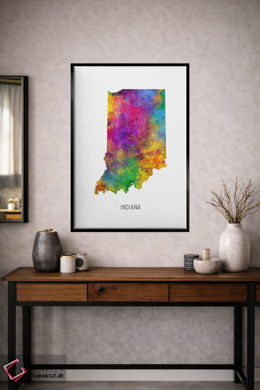 تابلو دکوراتیو نقشه ایندیانا اثر مایکل تامپست - D2B