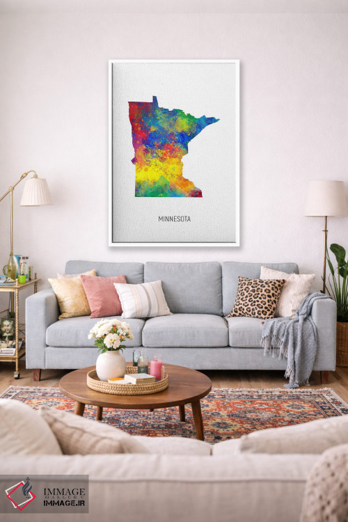 تابلو دکوراتیو نقشه مینه سوتا اثر مایکل تامپست - D1W