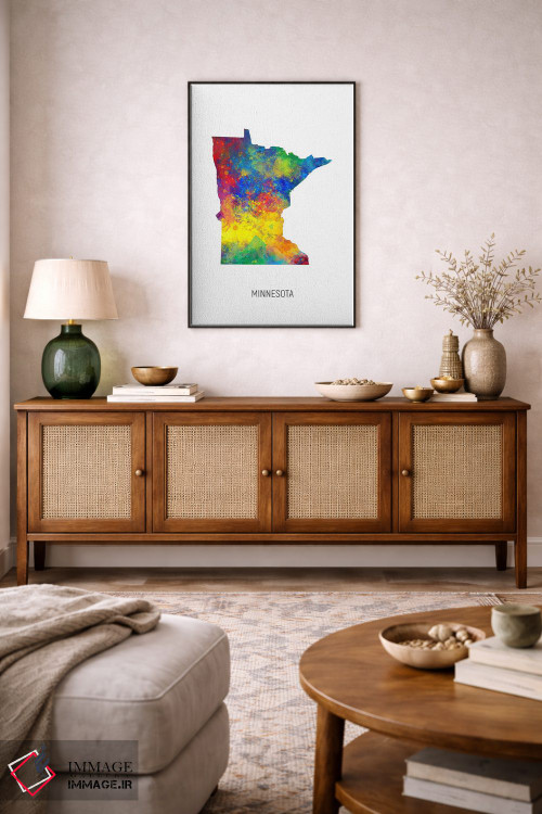 تابلو دکوراتیو نقشه مینه سوتا اثر مایکل تامپست - D3B