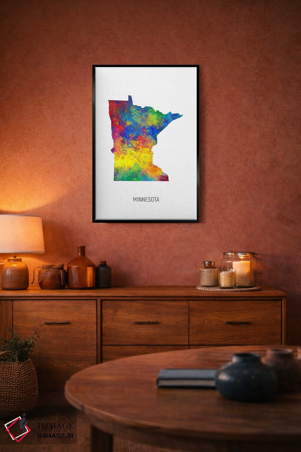 تابلو دکوراتیو نقشه مینه سوتا اثر مایکل تامپست - D5B