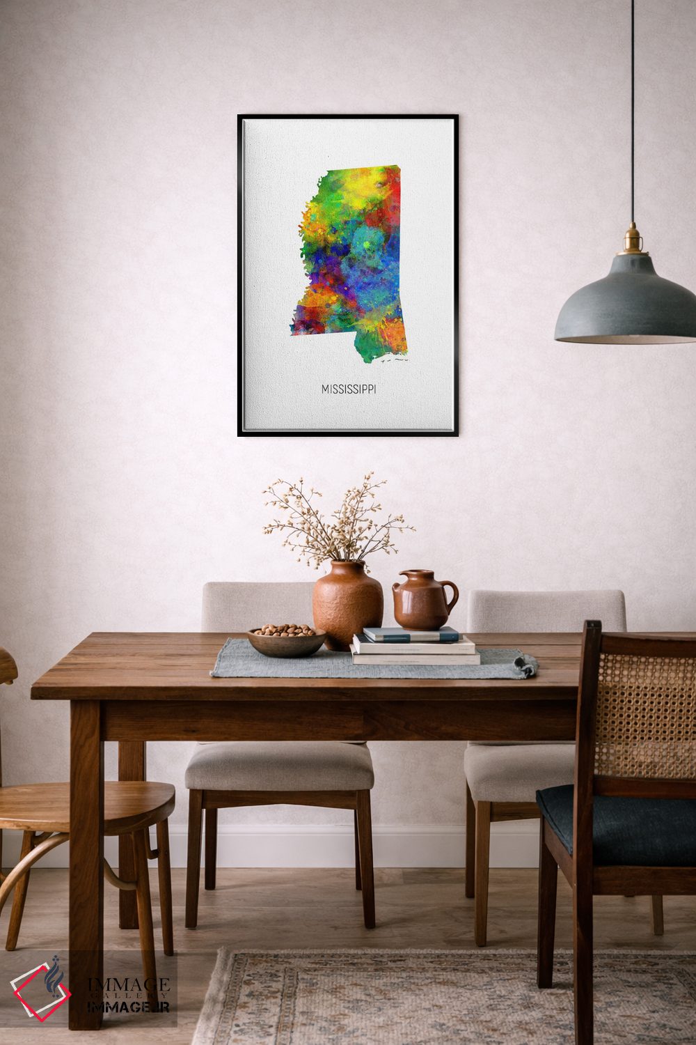 تابلو دکوراتیو نقشه میسی سی پی اثر مایکل تامپست - D6B