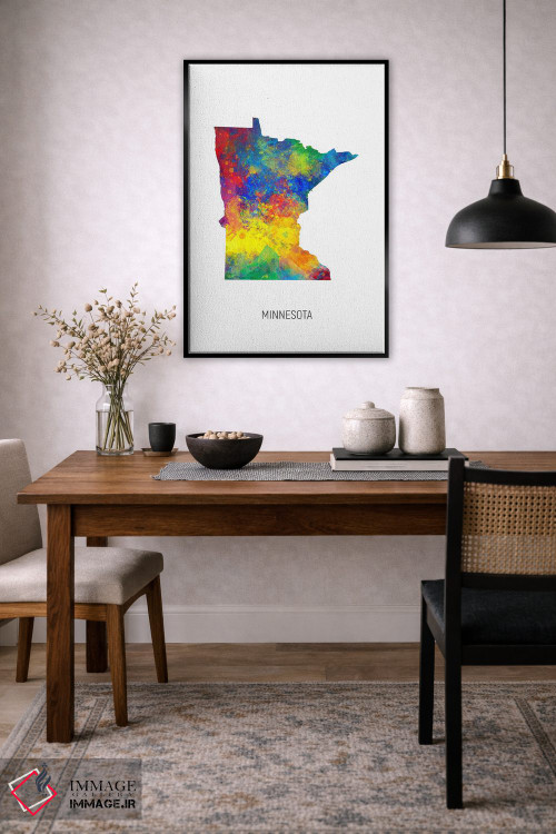 تابلو دکوراتیو نقشه مینه سوتا اثر مایکل تامپست - D4B