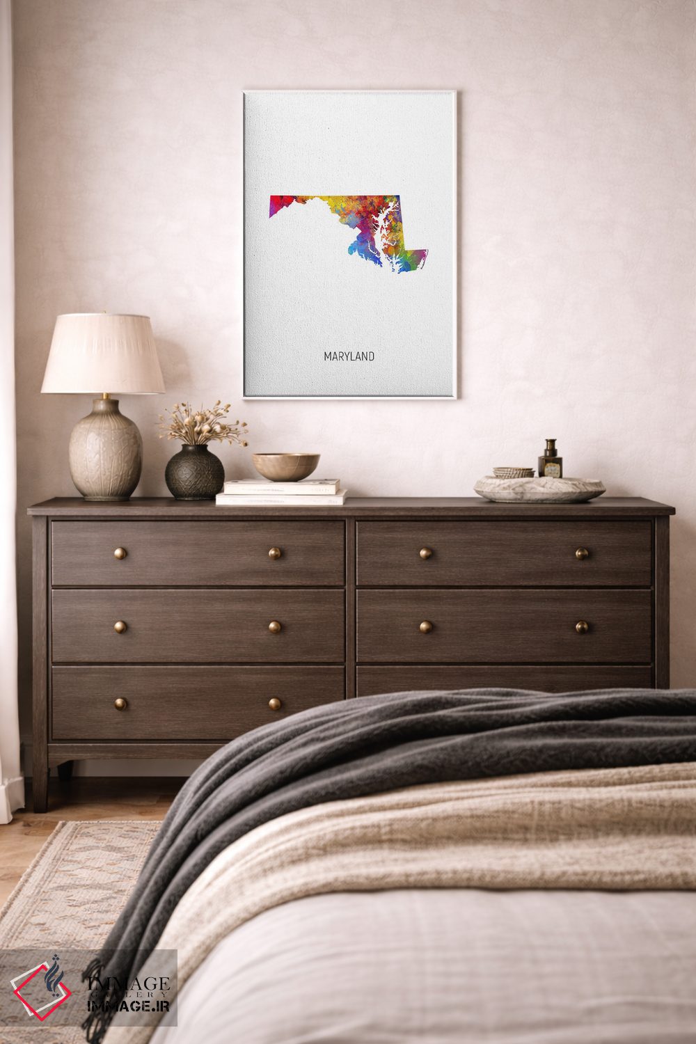 تابلو دکوراتیو نقشه مریلند اثر مایکل تامپست - D2W