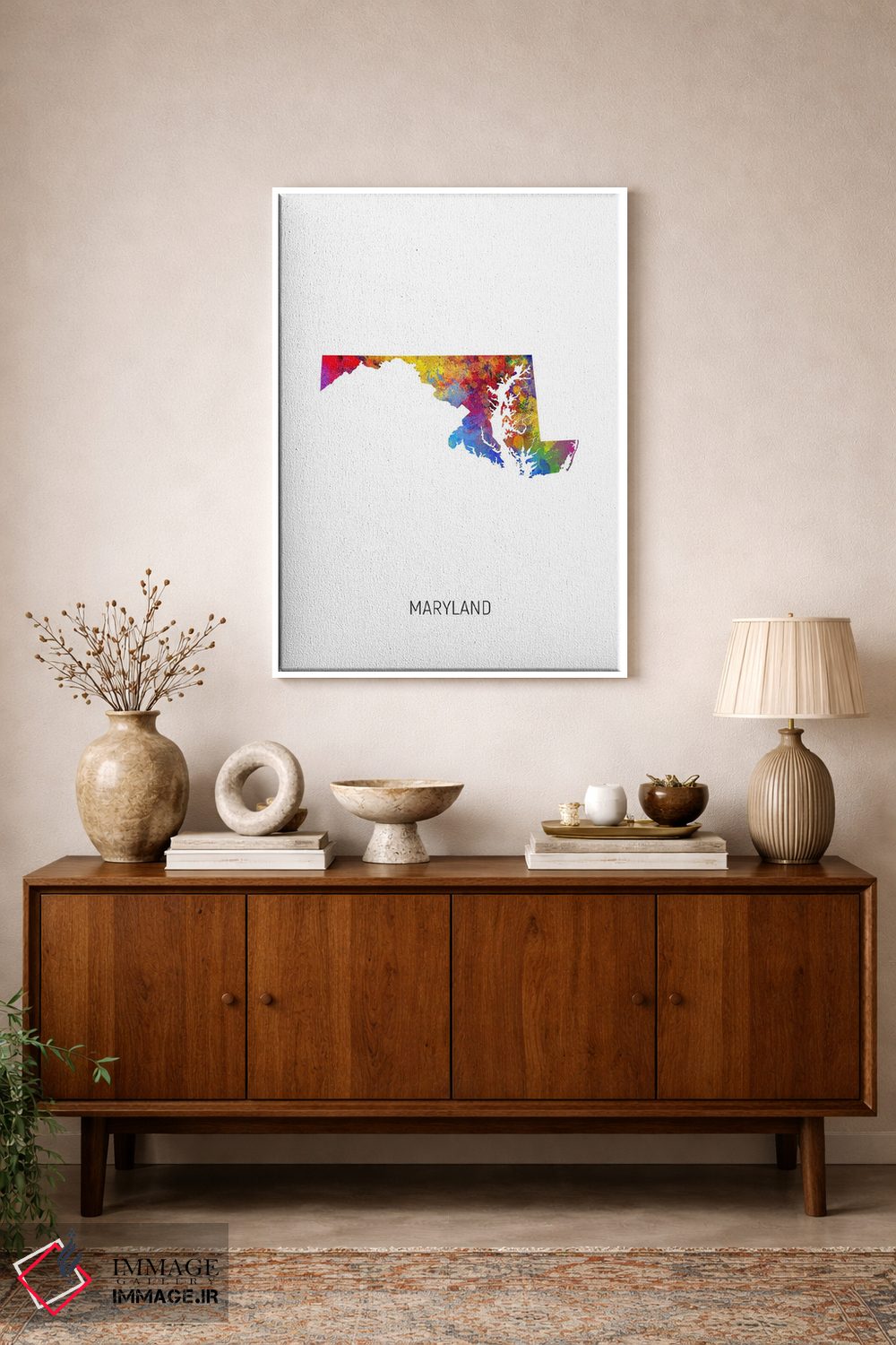 تابلو دکوراتیو نقشه مریلند اثر مایکل تامپست - D1W