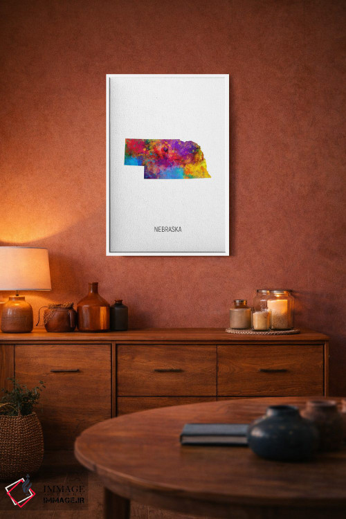 تابلو دکوراتیو نقشه نبراسکا اثر مایکل تامپست - D2W