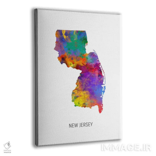 تابلو دکوراتیو نقشه نیوجرسی اثر مایکل تامپست - نمای پرسپکتیو محصول