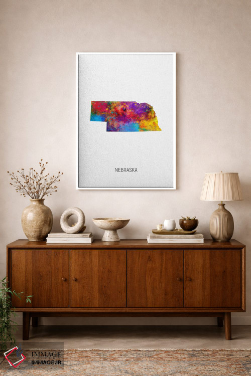 تابلو دکوراتیو نقشه نبراسکا اثر مایکل تامپست - D1W