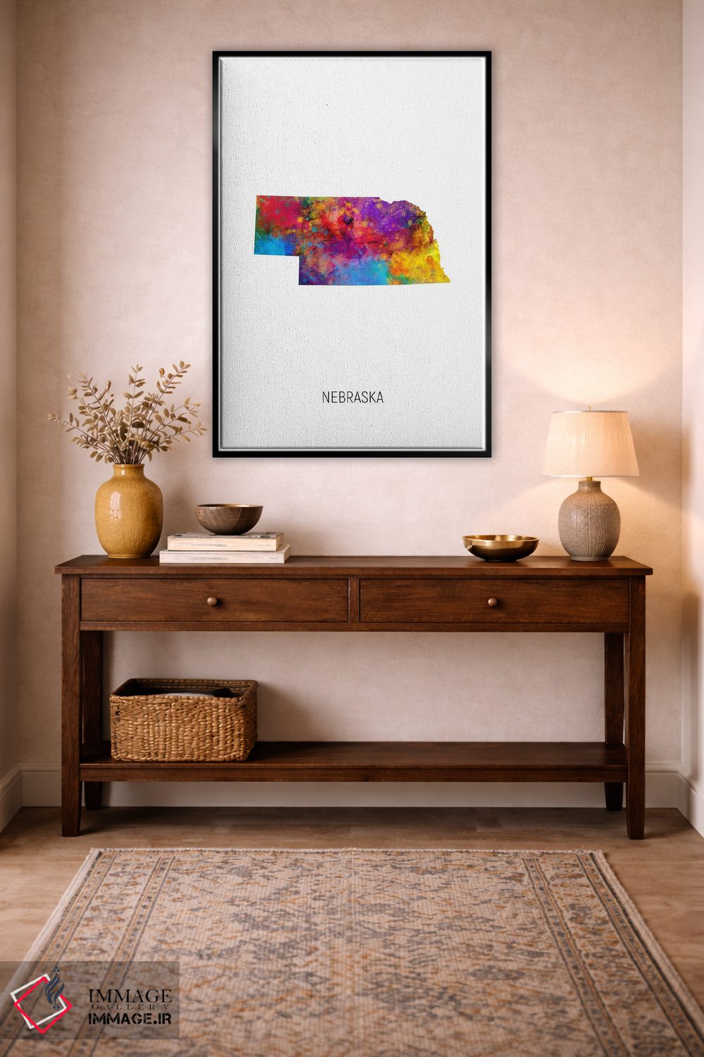 تابلو دکوراتیو نقشه نبراسکا اثر مایکل تامپست - D5B