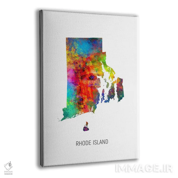 تابلو دکوراتیو نقشه رود آیلند اثر مایکل تامپست - نمای پرسپکتیو محصول