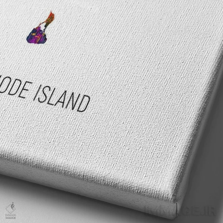 تابلو دکوراتیو نقشه رود آیلند اثر مایکل تامپست - نمای نزدیک بافت بوم