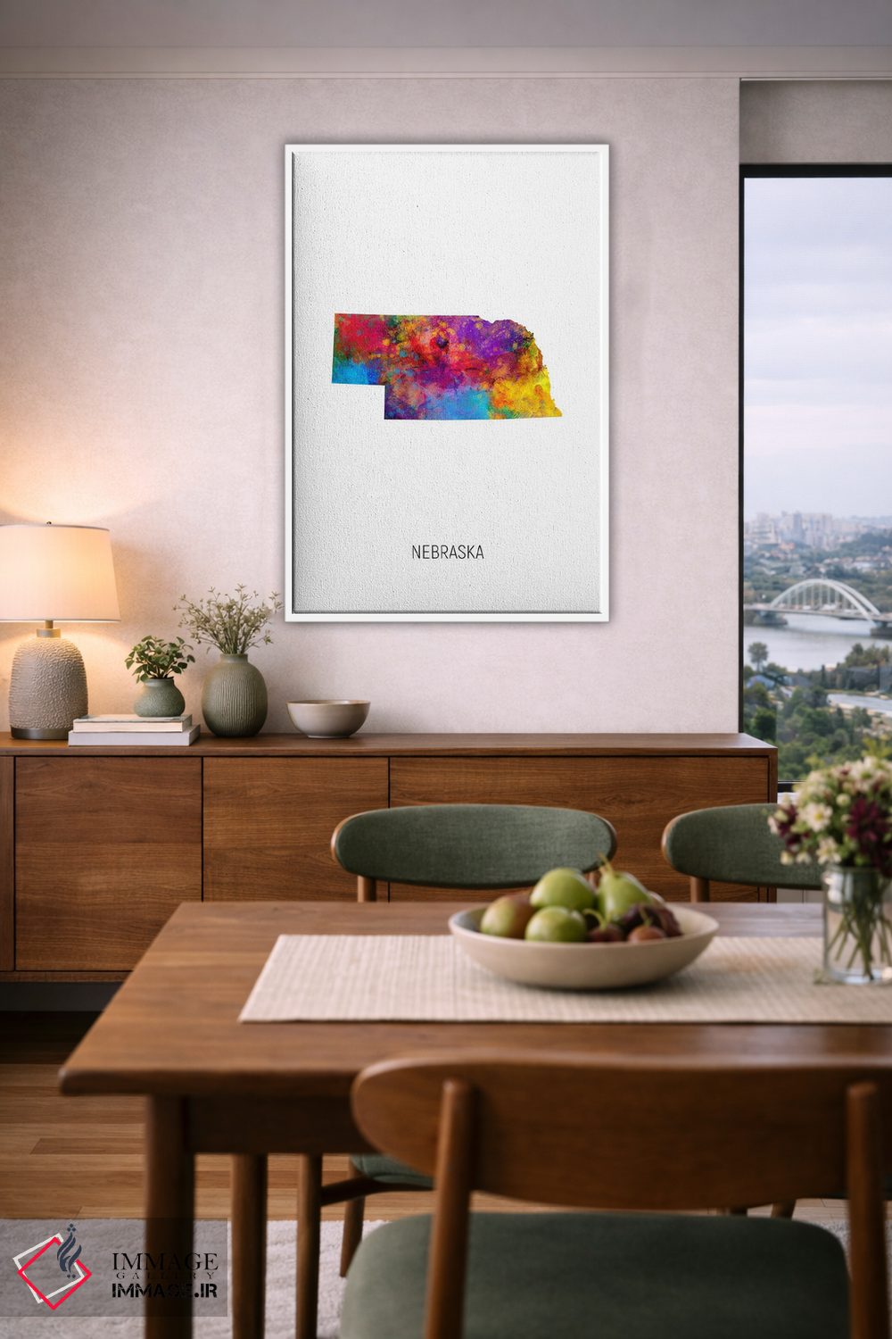 تابلو دکوراتیو نقشه نبراسکا اثر مایکل تامپست - D6W