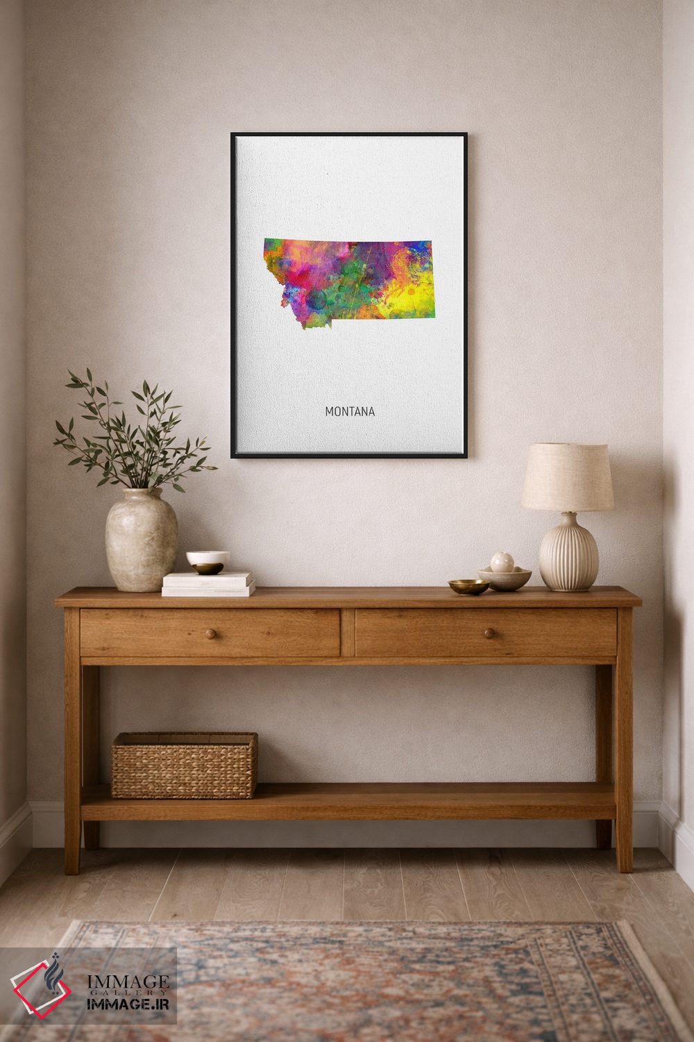 تابلو دکوراتیو نقشه مونتانا اثر مایکل تامپست - D2B