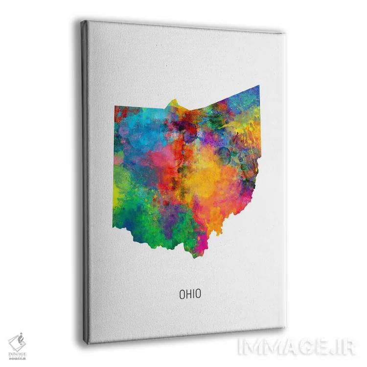 تابلو دکوراتیو نقشه اوهایو اثر مایکل تامپست - نمای پرسپکتیو محصول