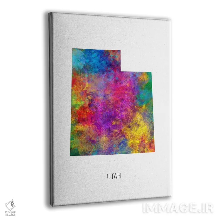 تابلو دکوراتیو نقشه یوتا اثر مایکل تامپست - نمای پرسپکتیو محصول