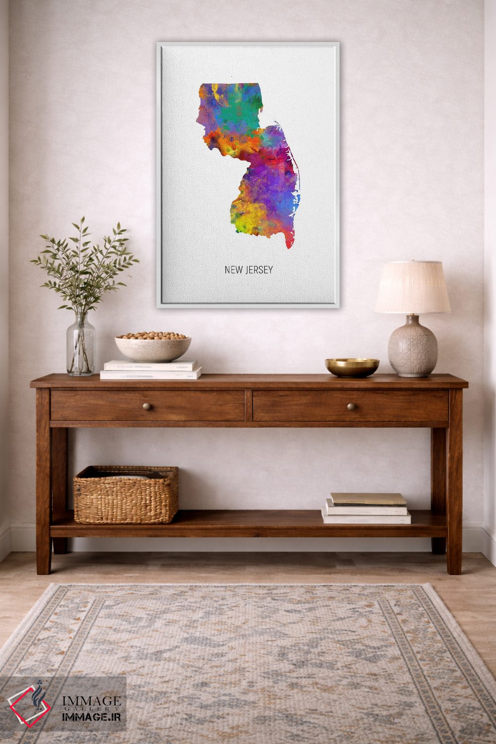 تابلو دکوراتیو نقشه نیوجرسی اثر مایکل تامپست - D2W