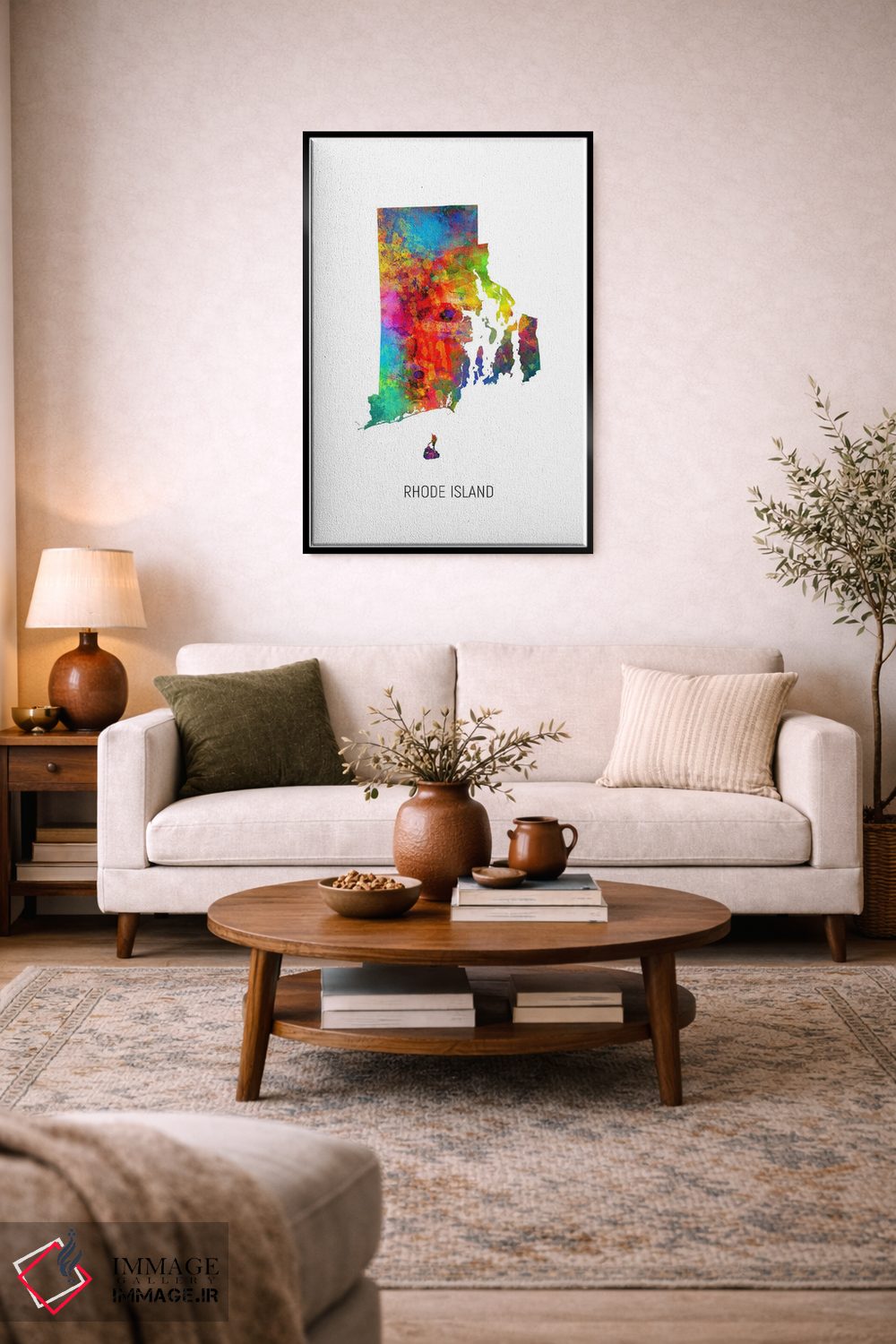 تابلو دکوراتیو نقشه رود آیلند اثر مایکل تامپست - D4B